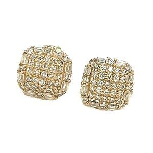 Gold Moissanite Earrings GIft For Her 10k Gold Earrings Real Gold